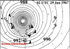 Cyclone Dinah, 1967: mean sea level 29 Jan